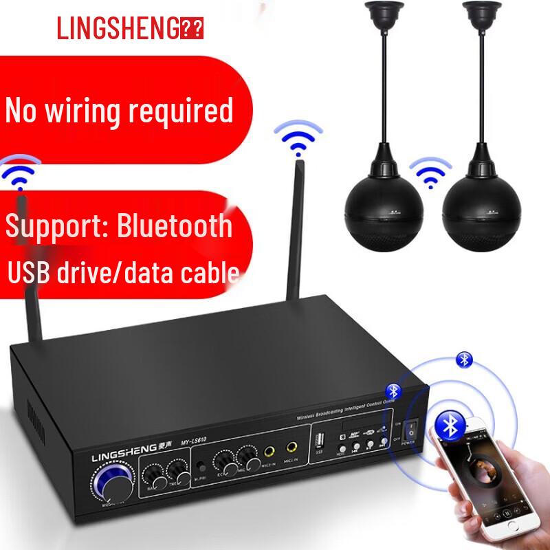 LINGSHENG Беспроводная Bluetooth Акустическая система Усилитель Динамик CN вилка (адаптер в комплекте) (Китайская версия)