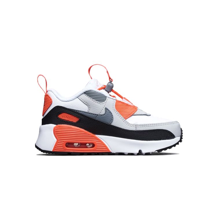 Nike Air Max 90 Toggle TD Infrared Baby Sneakers White Neutral-Grey Black CV0065-100