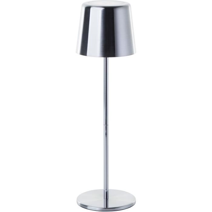 Lampe à poser d'extérieur - BRILLIANT - XAANA - Rechargeable - Chrome - LED - 2W - 160lm - CCT - DIM - USB - IP44