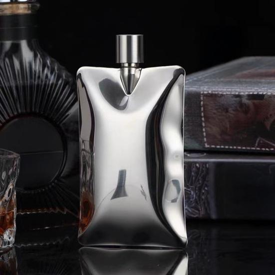 6 унций Фляжка для мужчин и женщин из нержавеющей стали Фляжка для виски для крепких напитков Герметичная Тонкая фляжка для свадебной вечеринки Шафера Подружки невесты