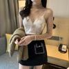 Women T Shirt See Through Transparent Mesh Tops Long Sleeve Sheer Slim Ladies Turtleneck Silk T-Shirt Lace Crop Top