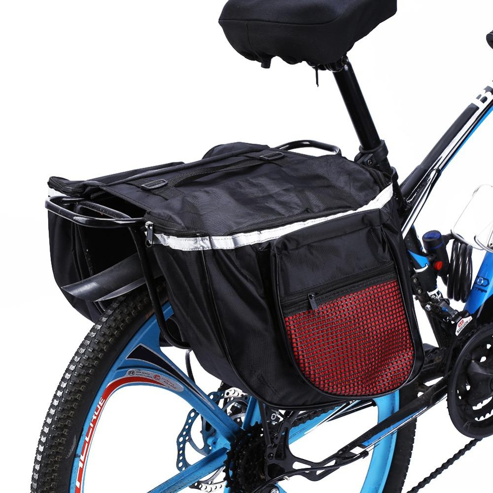 25L Capacity Bicycle Bag 600D Waterproof Fabric Cycling Bag Durable Bike Saddle Bag Camping