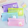 Cute Cartoon Mesh Pencil Case Large Capacity Transparent Stationery Storage Bag Cosmetic Organizer for Girls School Supplies