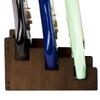 STRICH Wooden Guitar Front Stand for and Stage Walnut Color 3 L-3EW Floor-Mounted Stand, 3-Guitar Capacity, Display, Space-Saving, Multi-Guitar Home,