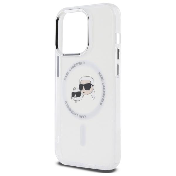 Karl Lagerfeld Klhmp14Xhlskch Iphone14 Pro Max 6.7 Biały/White Hardcase Iml Metal Karl&Choupette Head Magsafe
