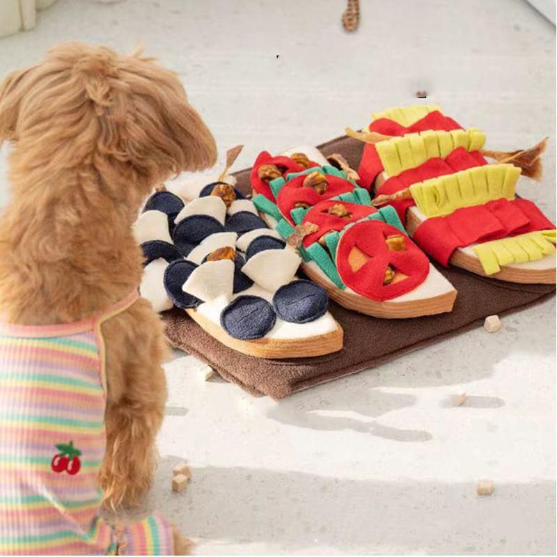 Interactive Squeaky Dog Toy With Snuffle Mat Design - Plush Pet Puzzle Feeder Mental Stimulation Slow Feeding