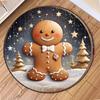 Пряничный человечек Круглый коврик С Рождеством Спальня Кухня Мат В помещении Напольный акцент Ванная Гостиная Дом Ковры
