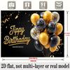 Golden Birthday Theme Banner, Photo Backdrop Wall Decor for Party
