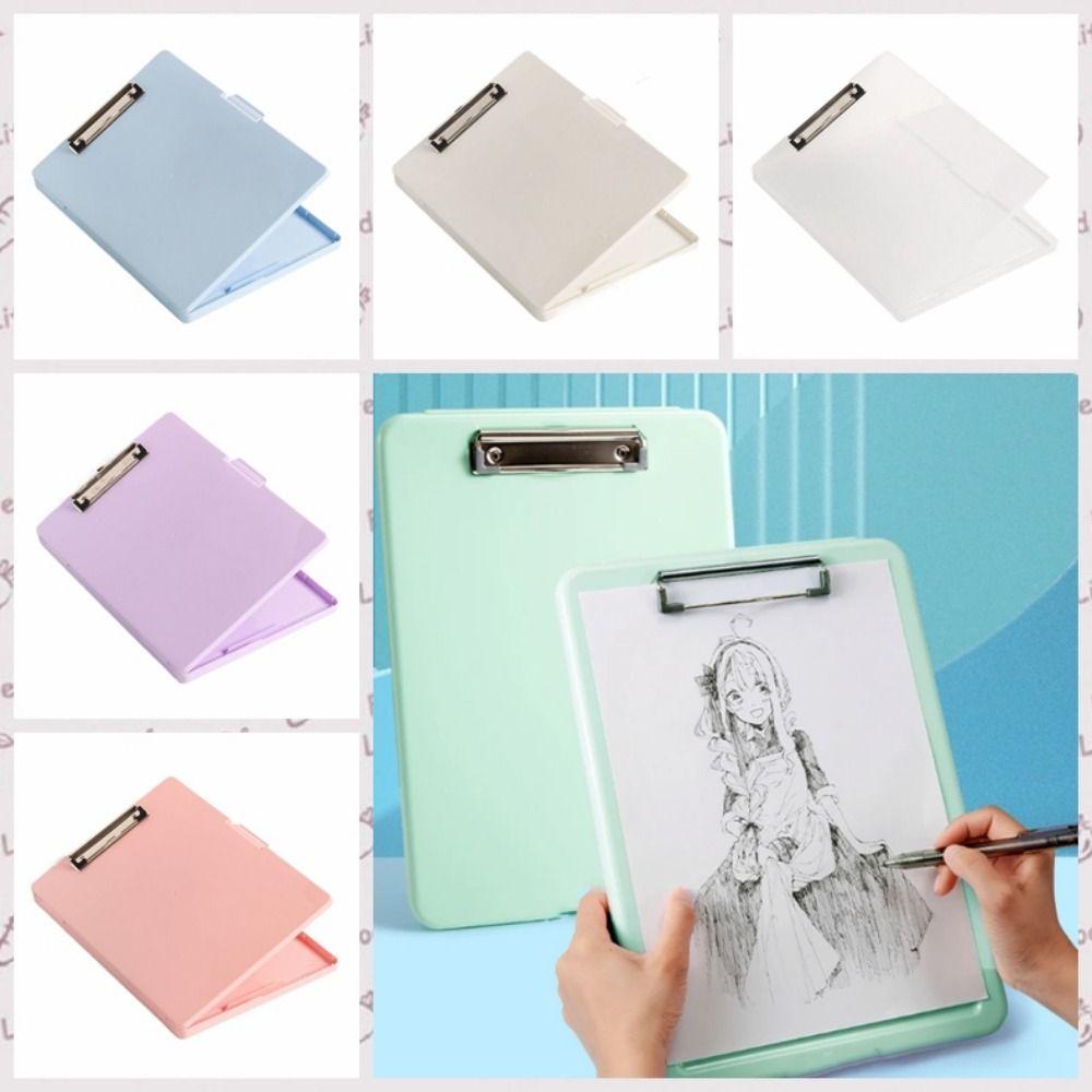 Candy Color Student Writing Pad Side Opening Test Paper Storage Box A4 File Folder School