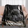 1PC Custom Name French Bulldog Portrait flannel blanket versatile,all-season throw suitable for the living room,bedroom,camping,travel,and gift