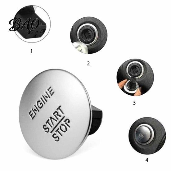OEM Style Start Button Engine Stop Switch for Mercedes Benz, Car Push Seamless Fit Starter Switch, Button, Replacement Accessory Metal Panel Butto