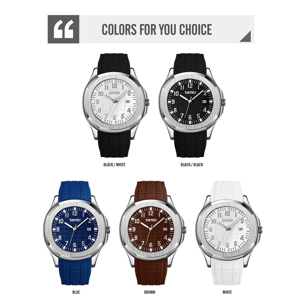 Силиконовые спортивные водонепроницаемые наручные часы стильные повседневные брендовые аналоговые часы для джентльмена большие арабские цифры легко читаемый циферблат дата флуоресцентная роскошь