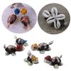 10Pcs Miniature Conch Turtles Figure Toy with Cute Colorful Hat Sea Creatures Animals Statue for Outdoor Garden Decors