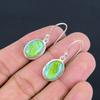 Green Opal Drop Earring 925 Sterling Silver Handcrafted Earring LiteWeight HandMade Earring Gift for Best Girl Gift For Her ThanksGiving