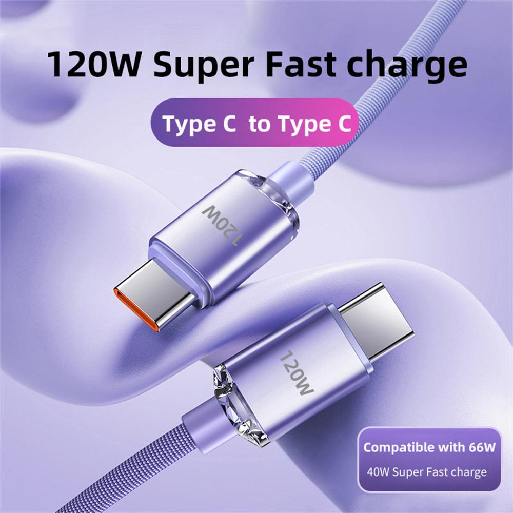 PD 120W USB Type C To USB C Cable for iPhone 15 Pro Max Fast Charging Charger Data Wire Cord Type-C USBC Cable 0.25M/1M/1.5M/2M