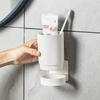 1 шт. настенная полка для стакана с бесследной пастой, держатель для зубной щетки и ополаскивателя для полости рта, бытовая полка для хранения, аксессуары для ванной комнаты