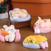 Mini Figurines Sleeping Cat Pig Rabbit Dog Resin Crafts Miniature Landscape Flower Pot Garden Ornaments Home Desktop Decoration
