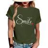 Женская футболка с круглым вырезом и коротким рукавом с принтом в виде буквы «улыбка»
