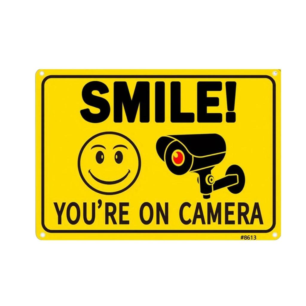 24-hour Video Surveillance Metal Sign Plaque Security Warning Decorative Plates For Outdoors Man Cave Hotel Home Wall Decor