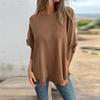 Fall and Winter Loose Long Sleeve Mulle Lace Top Knit Bottom Shirt