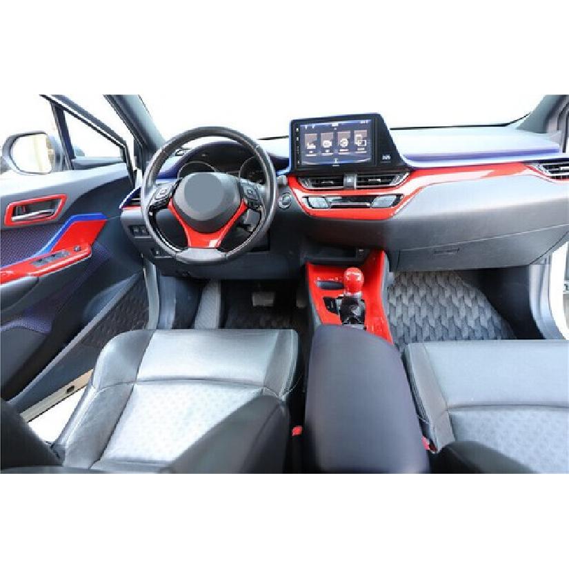 Steering Wheel U-Type Panel Cover Trim Bright Red For Toyota C-HR CHR 2018-