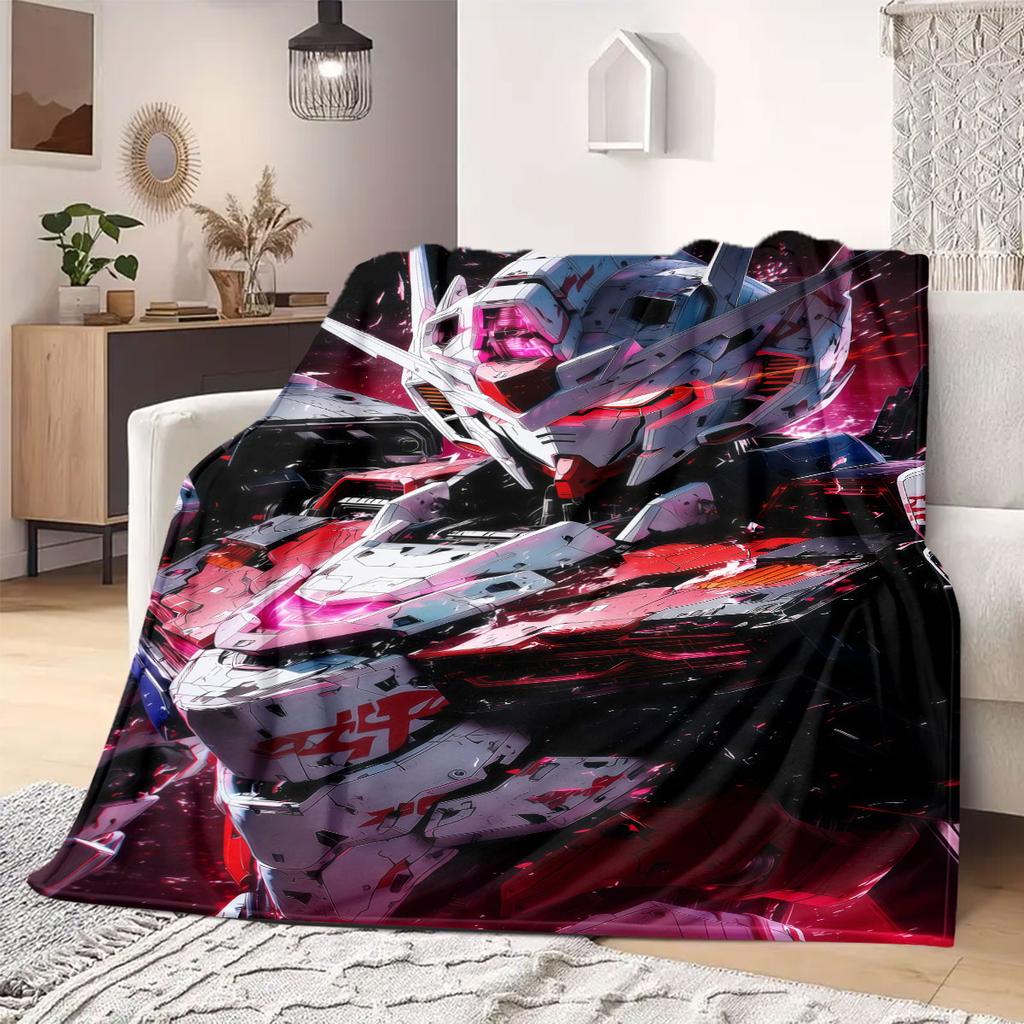 Gundam Mech Battle Flannel Blanket Warm,Comfortable,Suitable for Bedrooms,Sofas,Beds,Chairs,Picnics,Travel