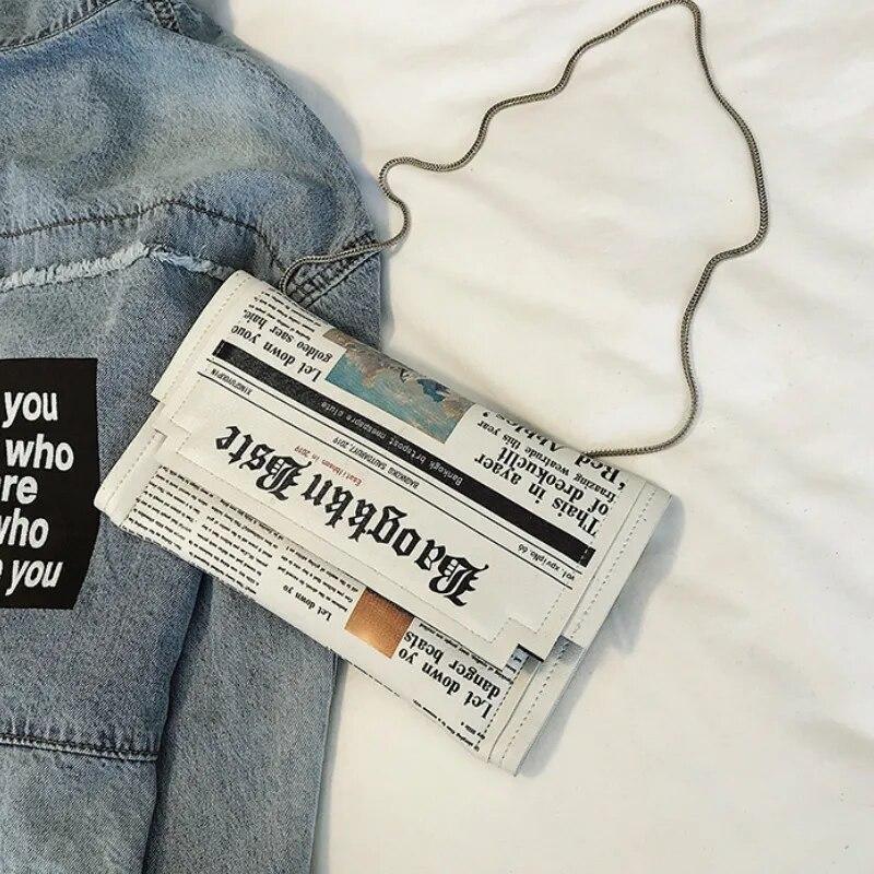 Роскошные дизайнерские женские сумки. Индивидуальные модные сумки на ремне. Женская универсальная сумка-мессенджер. Небольшая квадратная сумка для газетного моделирования.