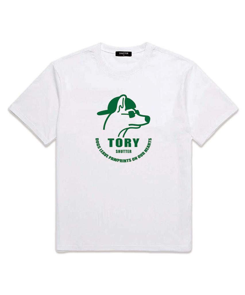 Футболка Tory с логотипом, короткий рукав (Ss014) Белый/Зеленый