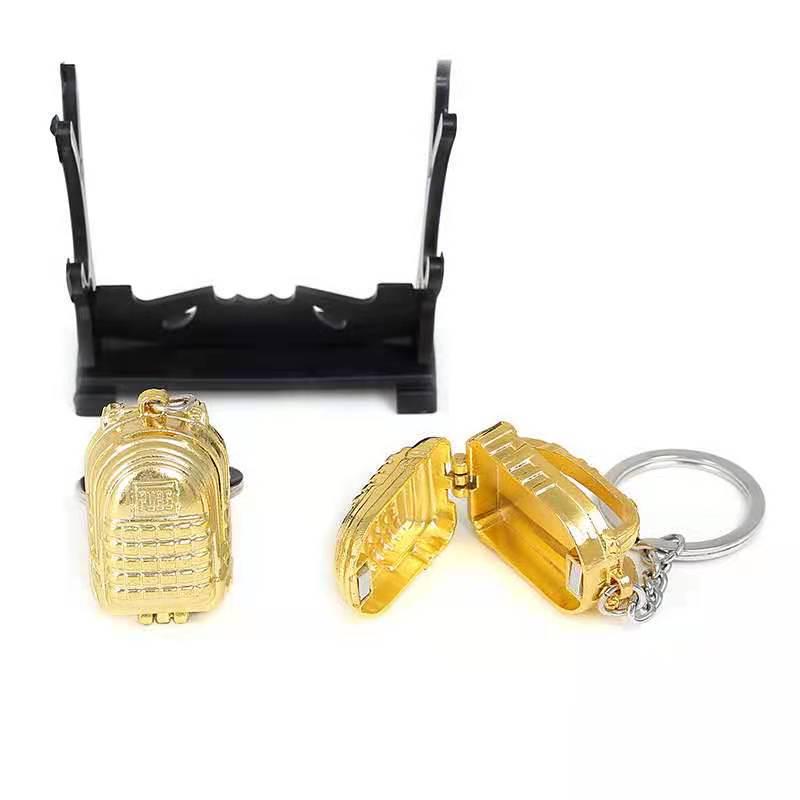 Chicken Game Metal Weapon Model Keychain: 12cm AKM 98K PUBG Pendant Gift