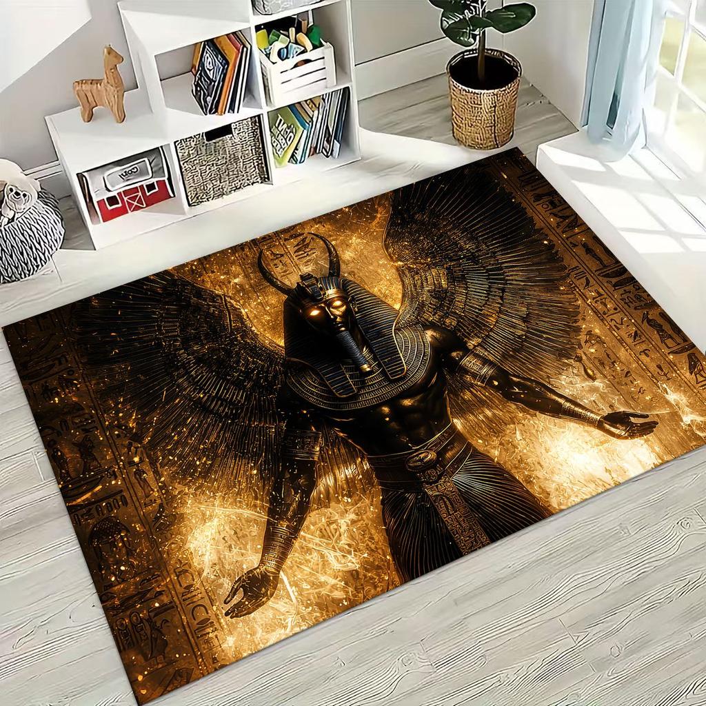 Древнеегипетский Бог Мертвых Анубис Маска Фараона Тутанхамона Ковер для Спальни Гостиной Дивана Домашний Дверной Коврик Декор, Нескользящий Напольный Коврик