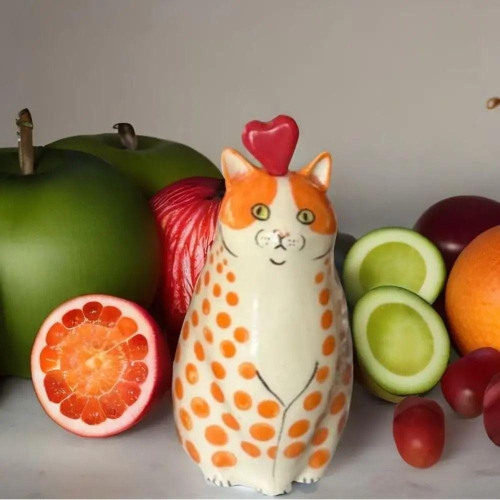 Cute Polka Dot Cat Vase Multicolor Tiny Animal Flower Vase Decorative Bottles Home