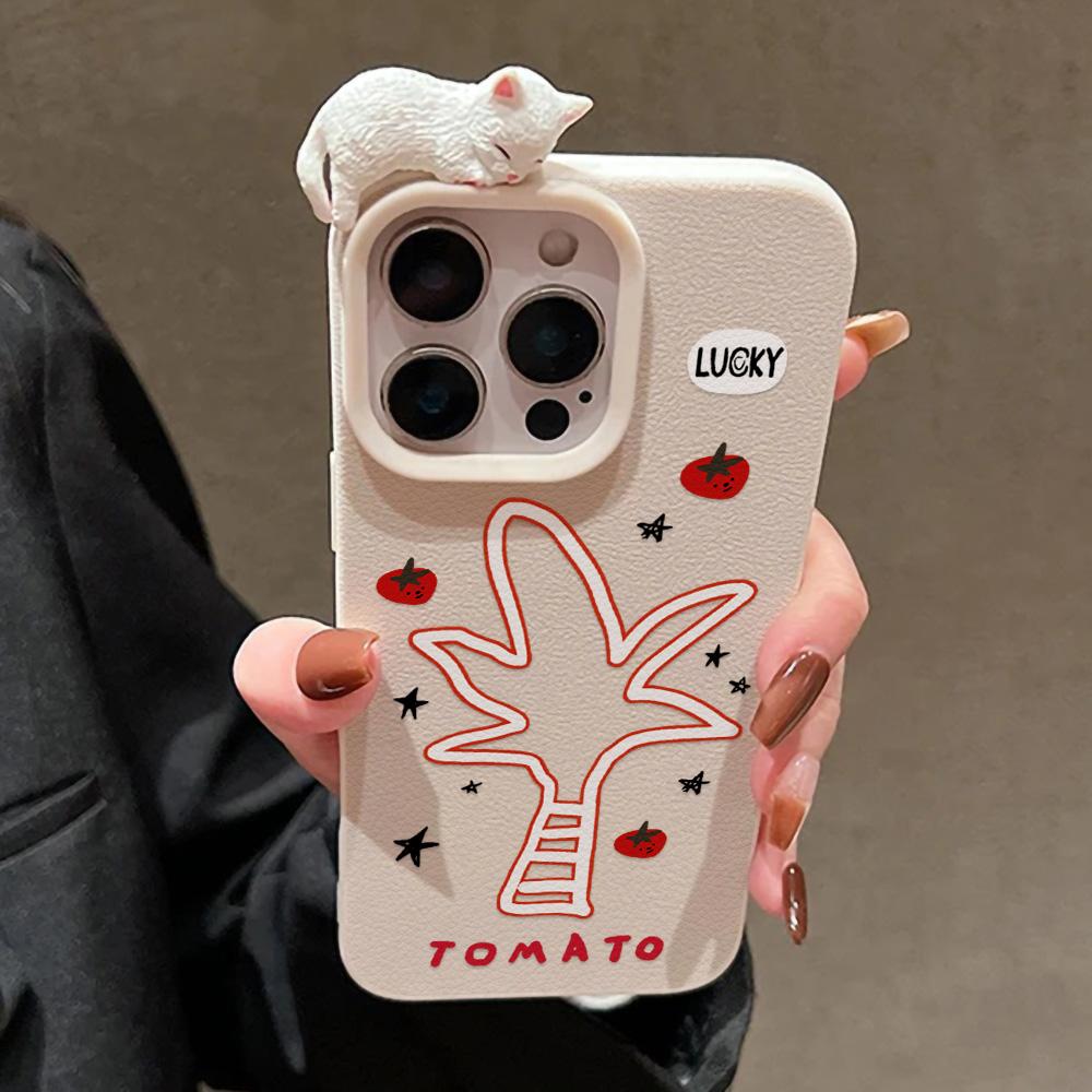 3D Чехол для телефона для iPhone 11 13 17 Pro Max 17 Air Case iPhone 13 15 16 Pro Max 12 14 Pro Max 14 15 Plus Милый 3D Котенок Мультяшный Кожаный