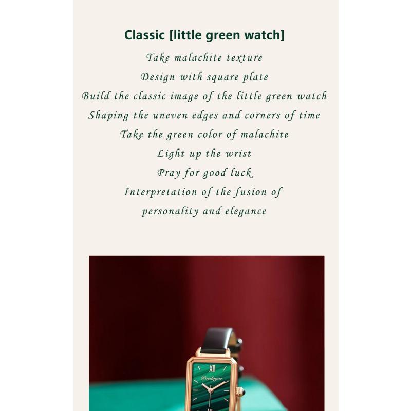 POEDAGAR Women Watches Fashion Green Square Leather Quartz Watch Top Brand Luxury Waterproof Ladies Wristwatch Girlfriend Gift