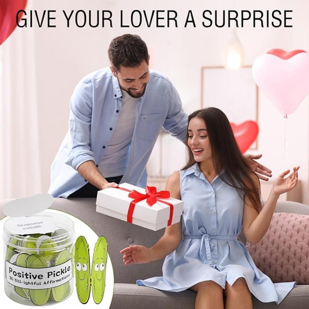 Карточки с позитивными солеными огурцами для эмоциональной поддержки. Мини-банка с карточками с позитивными обертываниями, 30/60 уникальных позитивных сообщений, декоративная банка для подарка от давления