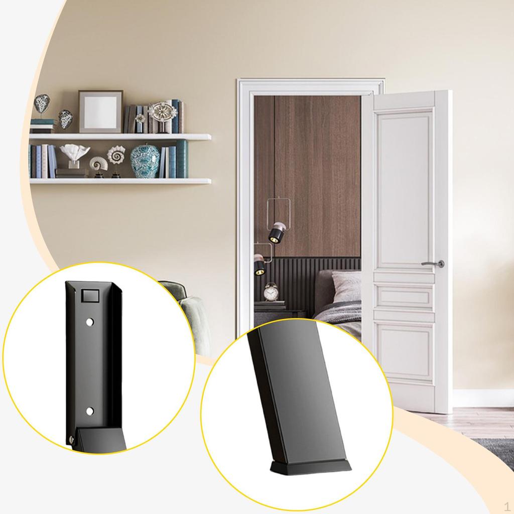 Напольный стопор для двери с откидным механизмом Легкий Без сверления Черный Сверхпрочный для улицы и помещения