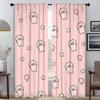 Элегантные шторы для комнаты, тюль в виде розовой свиньи для спальни, современные шторы для гостиной, 2 шт., разделительные шторы для окон