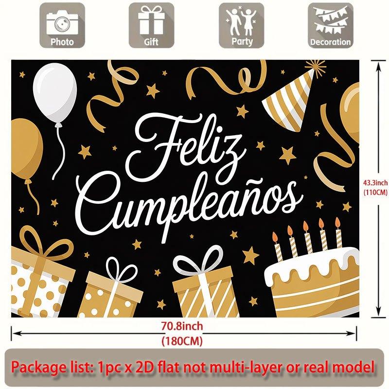 Party Backdrop Flat Feliz Cumpleaos Events Wedding Coming Ceremony Four Season Event Photo Background Front Door Decor Theme