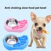 Медленная миска для кормления домашних животных, мультяшный дизайн, пластиковая миска из нержавеющей стали двойного назначения с защитой от разлива, миска для воды для корма для домашних животных