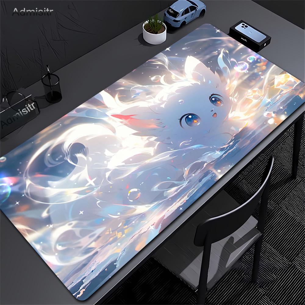 Computer Mouse Pad Cute Cat Green Mousepad Company Deskmat Large Kawaii Mausepads Office Non-slip Mouse Mat XXL Big Table Mats