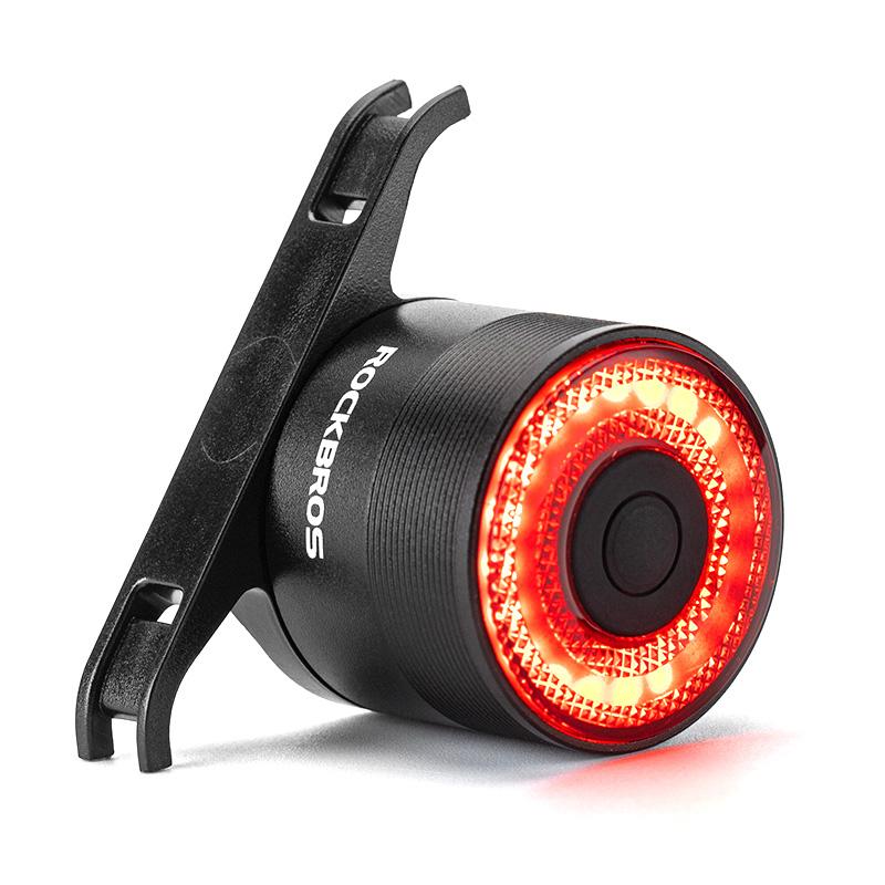 Red rear bicycle lamp, STOP system, four operating modes