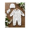 Organic 3-piece Newborn Hospital Release Set With Gloves, Hat, Booties, Baby Rompers Set Rainbow