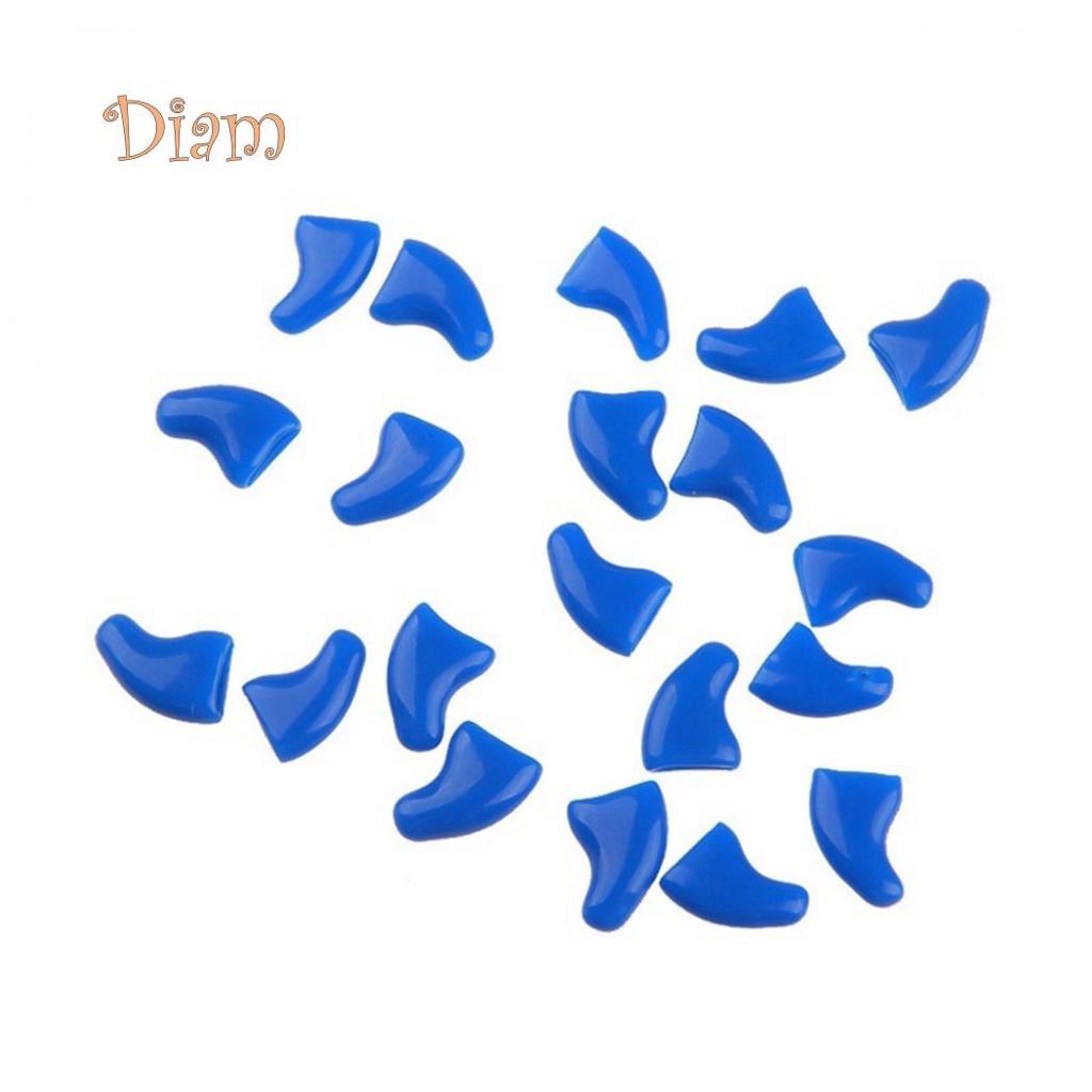 20Pcs Soft Plastic Colorful Cat Nail Caps Paw Claw Protector Cover with Glue
