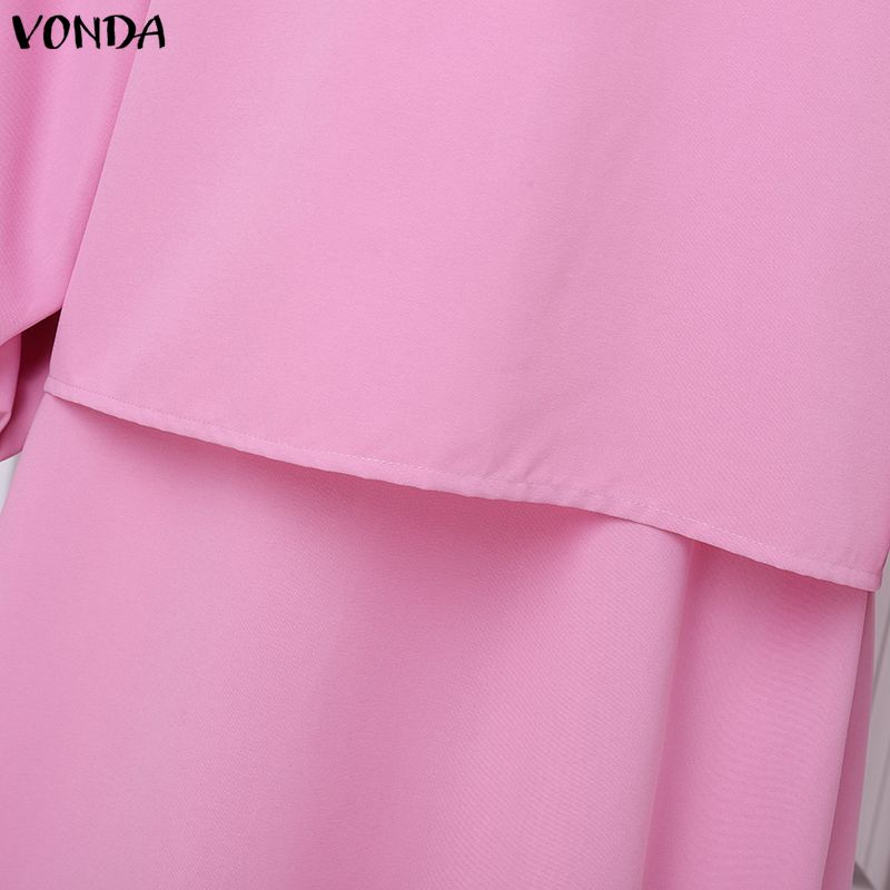 VONDA 2 шт. Женские блузки с длинным рукавом и юбки Повседневные элегантные комплекты из двух предметов