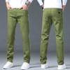 Summer Stretch Denim Trousers for Men Straight-Leg Slim Fit Versatile Casual Trousers New Arrival Denim Long Trousers
