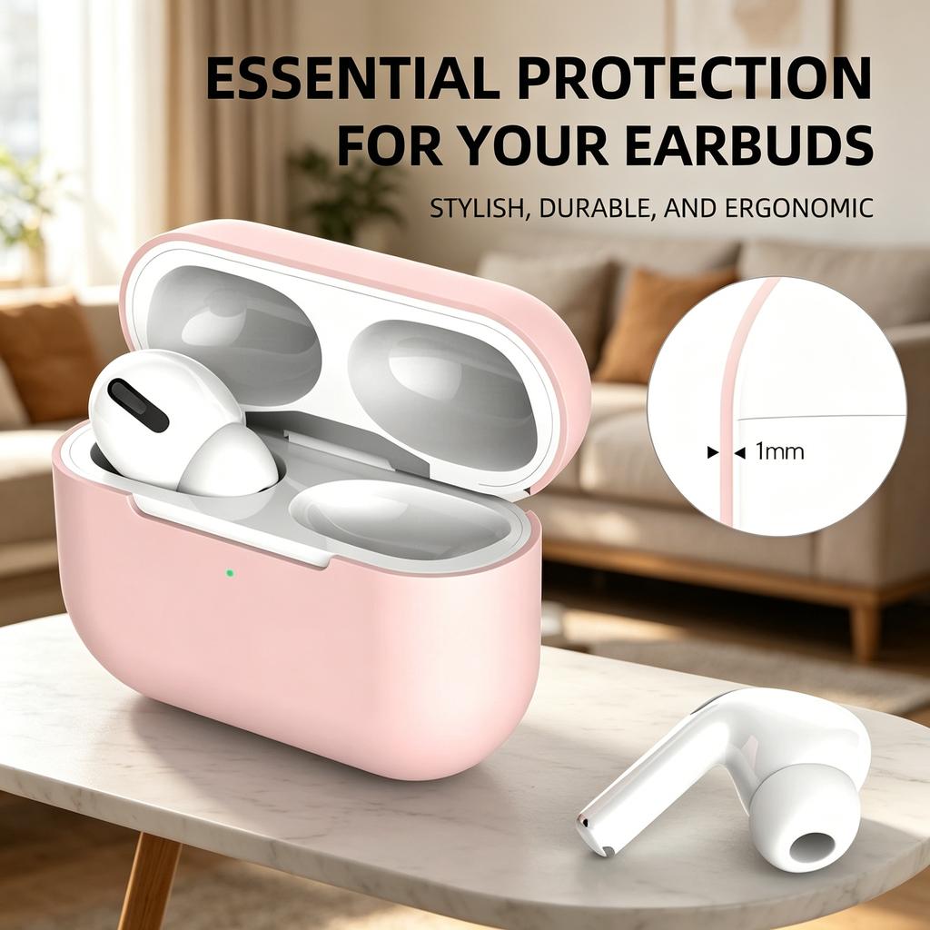 Funda de silicona para auriculares inalámbricos, protector anticaída para estuche de carga