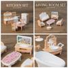Мини Дом Миниатюрная Кухня Ванная 1:Мебель для кукольного домика в масштабе 1:12, набор для гостиной, детские игрушки
