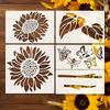 New, 5 Pieces/set, Sunflower Butterfly Template, Flower Theme Template, DIY Butterfly Theme, Reusable, Creative Template