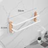 40cm-60cm Wood Bathroom Towel Rack Black/White Aluminum Towel Holder Wall Hanging Multi Pole Triple Towel Bar With Hook
