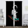 Blackout Curtains for Living Room Astronaut Printing Shades Window Curtain for Room 2 Panel Halloween Decoration Partition Child
