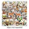 50 Deer Doodle Stickers Personalized Cartoon Animal Decoration Water Cup Computer Mobile Phone Case Suitcase Stickers